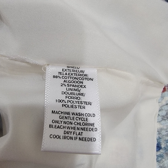 LOFT Blue red Career Knee Length Skirt Size 6 - Picture 11 of 13